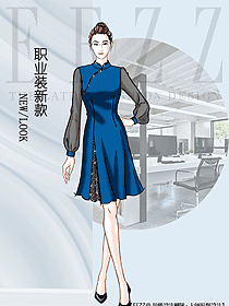 新款專賣店營業員制服款式設計圖1624