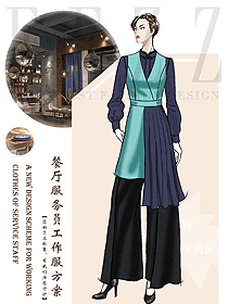 原創(chuàng)制服設計特色服務員服裝設計圖509