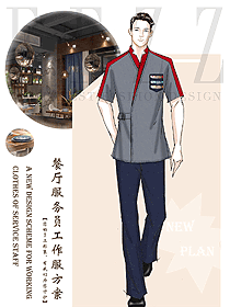 原創(chuàng)制服設(shè)計特色服務(wù)員服裝設(shè)計圖535