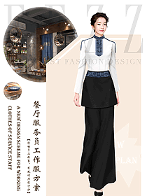 中餐服務員制服設計圖2310