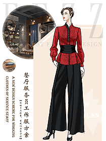 新款中餐服務(wù)員制服設(shè)計圖2315