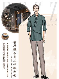 新款特色餐廳服務(wù)員制服設(shè)計(jì)圖538
