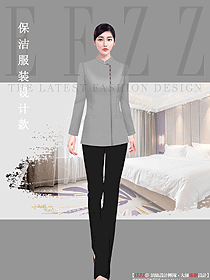 商城大堂女清潔員工作服設(shè)計圖374