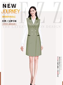 牛油果色系女職業(yè)裝馬夾高清大圖