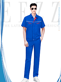 寶藍色夏裝員工工程服裝原創(chuàng)作品