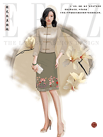 星級酒店短款旗袍服飾設計案例圖片