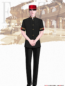 星級酒店大堂門童制服原創(chuàng)設(shè)計(jì)手稿圖
