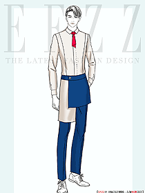 星級酒店人氣西餐廳服務(wù)員制服全新設(shè)計