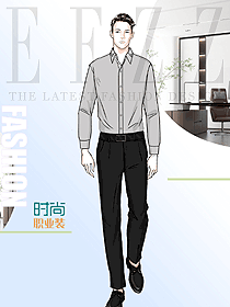 男款休閑襯衫職業裝設計作品圖