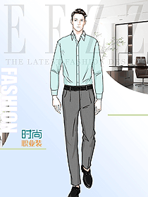 男士休閑商務襯衫原創設計圖