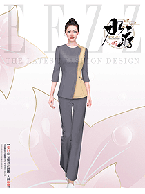 女秋冬季高端皮膚管理養生館足浴技師套裝制服