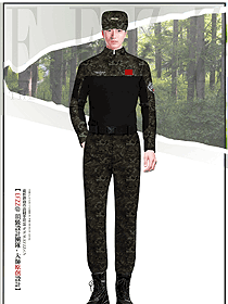 都市迷彩獵裝版保安制服設(shè)計(jì)效果圖