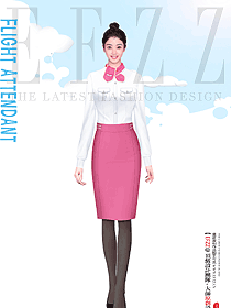 空姐制服立領長袖襯衫服裝設計原創作品圖