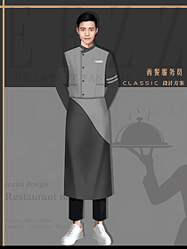 奶茶快餐工作衣服馬甲圍裙女西餐快餐飲面包店服務員服裝設計