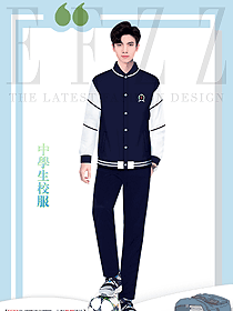 秋季中學(xué)生學(xué)院風(fēng)班服長袖外套服裝設(shè)計圖