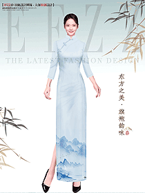 水墨國風新中式傳統(tǒng)旗袍原創(chuàng)設(shè)計作品圖