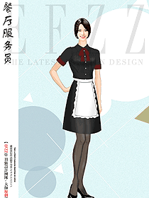 花店餐廳西餐廳咖啡服務(wù)員圍裙黑色女仆裝制服