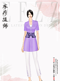 spa按摩美女技師工作服設(shè)計(jì)手繪案例