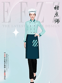 短袖定制生鮮火鍋咖啡蛋糕店女服務生工裝設計圖