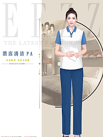 物業清潔工男女阿姨保潔服短袖T恤服裝設計圖