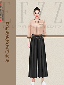 深圳韓國(guó)料理店服務(wù)員工制服定制設(shè)計(jì)圖