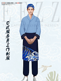 韓式燒烤加盟店服務(wù)員工作服定制款原創(chuàng)設(shè)計(jì)
