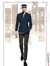 酒店門童迎賓服形象崗制服定制設計