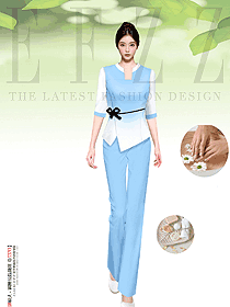 高端養(yǎng)生足療衣服spa按摩工服定制套裝