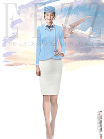 寶藍(lán)色空姐制服珠寶店金店柜臺(tái)職業(yè)裝修身工作服