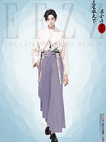 中國(guó)風(fēng)仙俠劍客戰(zhàn)袍古風(fēng)古裝俠客服裝設(shè)計(jì)圖