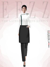 女中餐廳廚衣飯店廚師服長(zhǎng)袖服裝定制設(shè)計(jì)圖