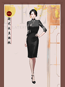 新中式網紗連衣裙女國風立領顯瘦改良版旗袍