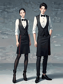 馬爾代夫水上閣樓風(fēng)情酒店西餐廳男女服務(wù)生制服定制