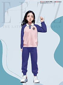 長袖翻領(lǐng)T恤小學(xué)生運(yùn)動(dòng)服手繪設(shè)計(jì)圖