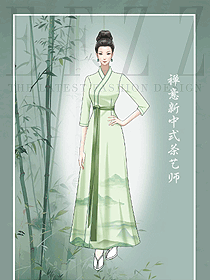 復(fù)古文藝民國(guó)風(fēng)改良漢服女裝定制設(shè)計(jì)效果圖