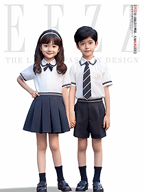 幼兒園園服夏裝英倫風(fēng)短袖小學(xué)生校服手繪服裝設(shè)計圖