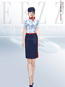 集團(tuán)企業(yè)接待人員制服女青花襯衫工裝職業(yè)套裝襯衣定制設(shè)計(jì)