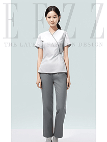 韓版醫美技術分體工作服套裝設計圖