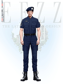藏藍(lán)色短袖上衣保安服夏季上班物業(yè)門衛(wèi)短袖執(zhí)勤服原創(chuàng)圖