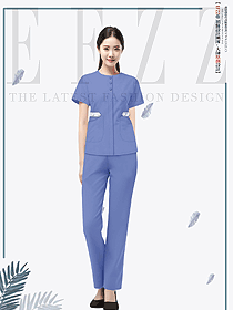 藍(lán)色足浴保健水療服務(wù)員EFZZ原創(chuàng)設(shè)計(jì)制服套裝