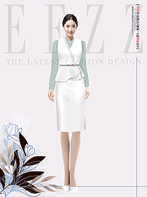氣質(zhì)坎肩工裝工作服白色背心馬夾套裝制服設(shè)計圖