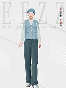 蛋糕面包甜品奶茶店服務員長袖馬甲款制服定制設計