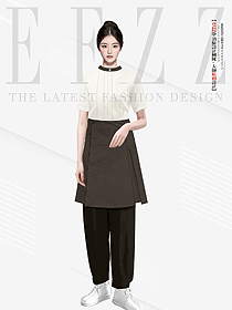  定制韓式料理服壽司店女性員工工作服裝定制設(shè)計(jì)圖