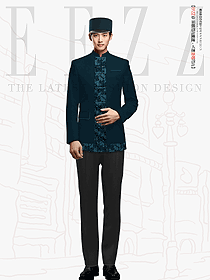 EFZZ酒店制服-五星級門童中式立領設計，展現中華文化特色