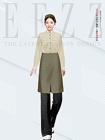 帆布圍裙定制logo印字奶茶蛋糕餐飲服務生制服