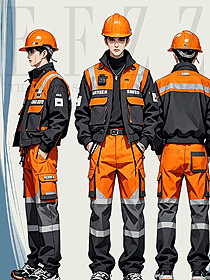 橙灰色撞色反光衣戶外應急救援服消防救災服作訓服