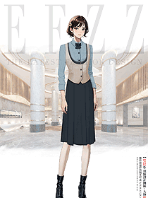 西餐廳服務(wù)員秋冬裝襯衣馬甲長裙款制服套裝