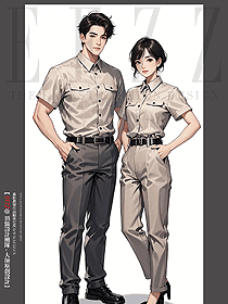 物業賓館清潔工套裝制服短袖襯衫款定制圖