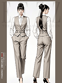 米灰色氣質馬甲兩件套裝褲子通勤ol制服