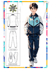 小學生校服春秋外套運動服手繪作品圖